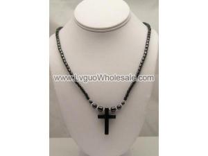 Hematite Cross Pendant Necklace